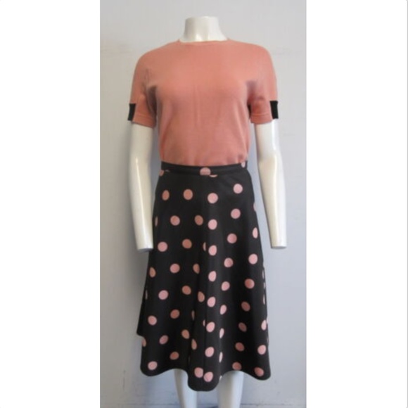 RED VALENTINO Black & Pink polka dot skirt set